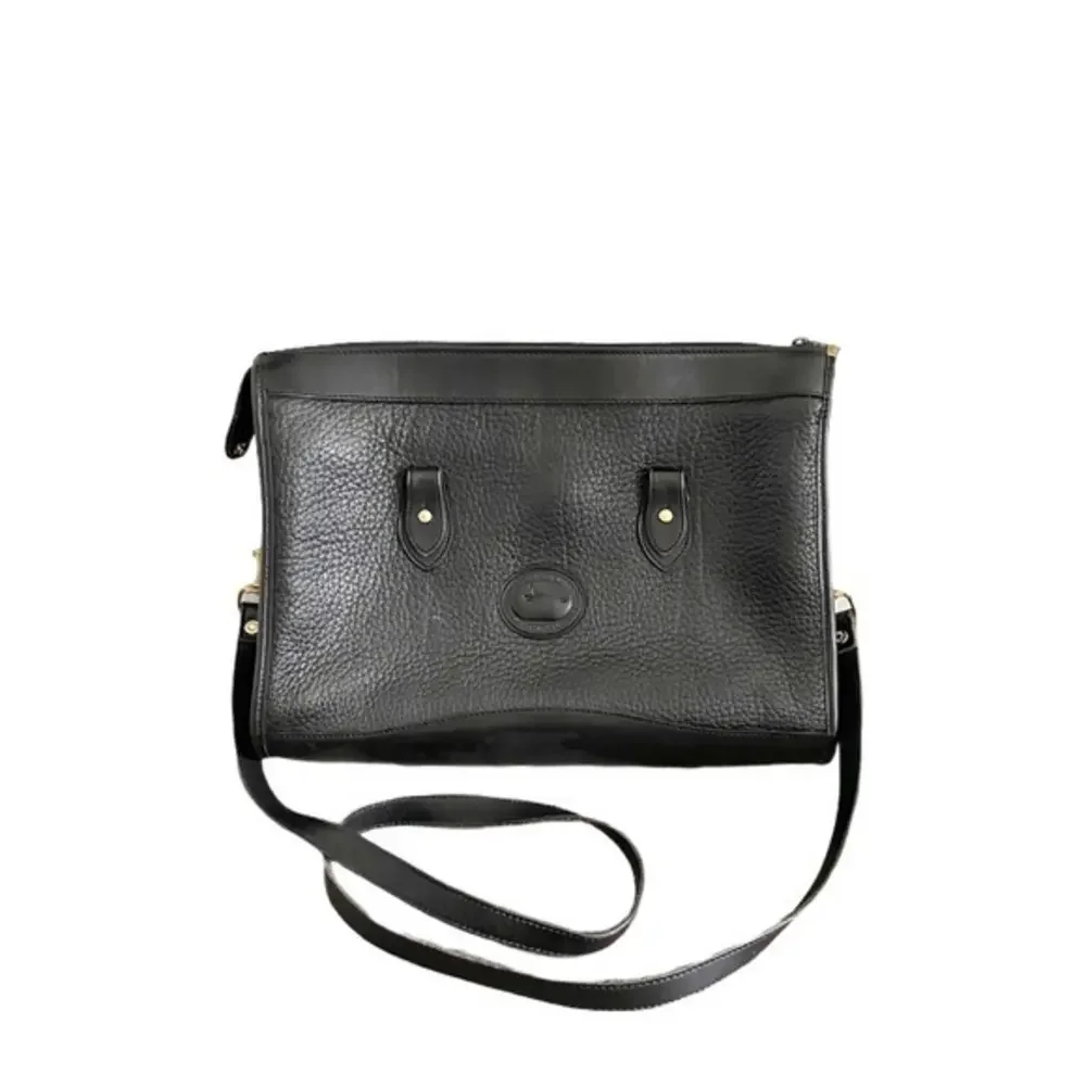 Dooney & Bourke Vintage 1980s Black Pebbled Leather‎ Shoulder Bag
